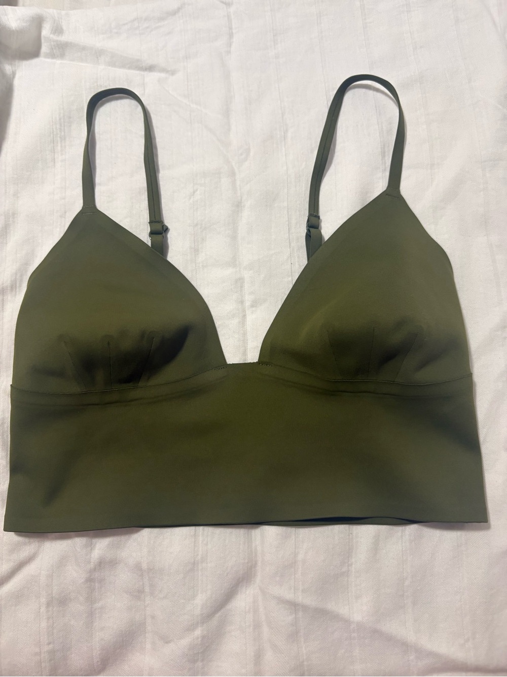 Free People Olive Green Longline Bralette